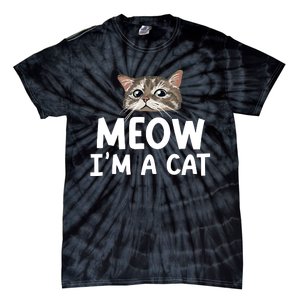 Meow IM A Cat Funny Halloween Costume Spooky Pet Lover Tie-Dye T-Shirt