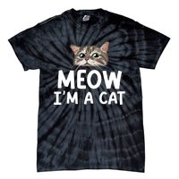 Meow IM A Cat Funny Halloween Costume Spooky Pet Lover Tie-Dye T-Shirt