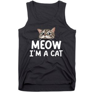 Meow IM A Cat Funny Halloween Costume Spooky Pet Lover Tank Top