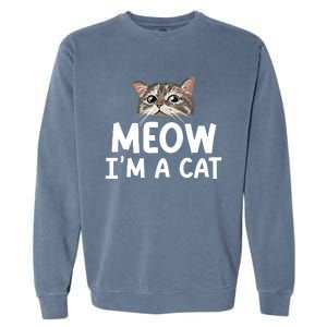 Meow IM A Cat Funny Halloween Costume Spooky Pet Lover Garment-Dyed Sweatshirt