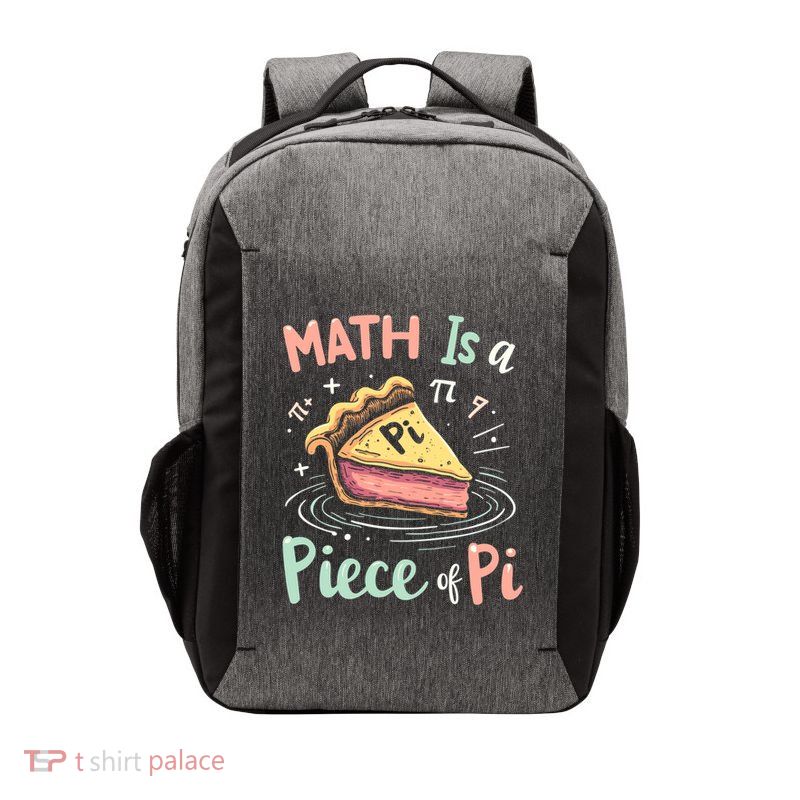 Math Is A Piece Of Pi Math Pun Gift Vector Backpack