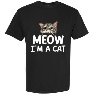 Meow I'm A Cat Funny Halloween Costume Spooky Pet Lover Garment-Dyed Heavyweight T-Shirt