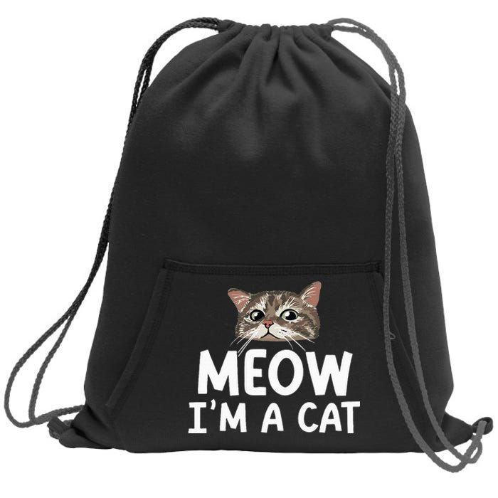 Meow I'm A Cat Funny Halloween Costume Spooky Pet Lover Sweatshirt Cinch Pack Bag