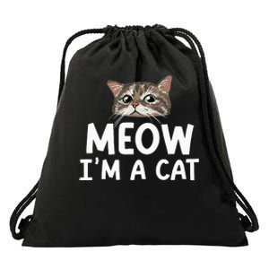 Meow I'm A Cat Funny Halloween Costume Spooky Pet Lover Drawstring Bag