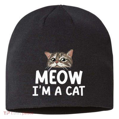 Meow I'm A Cat Funny Halloween Costume Spooky Pet Lover Sustainable Beanie