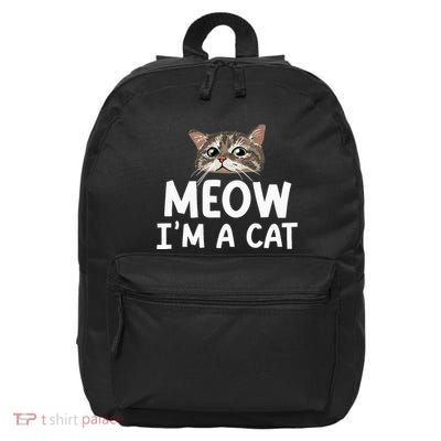 Meow I'm A Cat Funny Halloween Costume Spooky Pet Lover 16 in Basic Backpack
