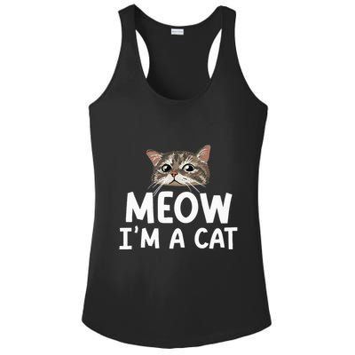 Meow I'm A Cat Funny Halloween Costume Spooky Pet Lover Ladies PosiCharge Competitor Racerback Tank
