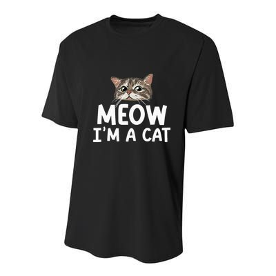 Meow I'm A Cat Funny Halloween Costume Spooky Pet Lover Youth Performance Sprint T-Shirt