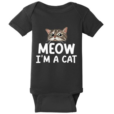 Meow I'm A Cat Funny Halloween Costume Spooky Pet Lover Baby Bodysuit