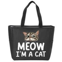 Meow I'm A Cat Funny Halloween Costume Spooky Pet Lover Zip Tote Bag