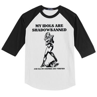 My Idols Are Shadowbanned And All My Enemies Are Verified Kids Colorblock Raglan Jersey