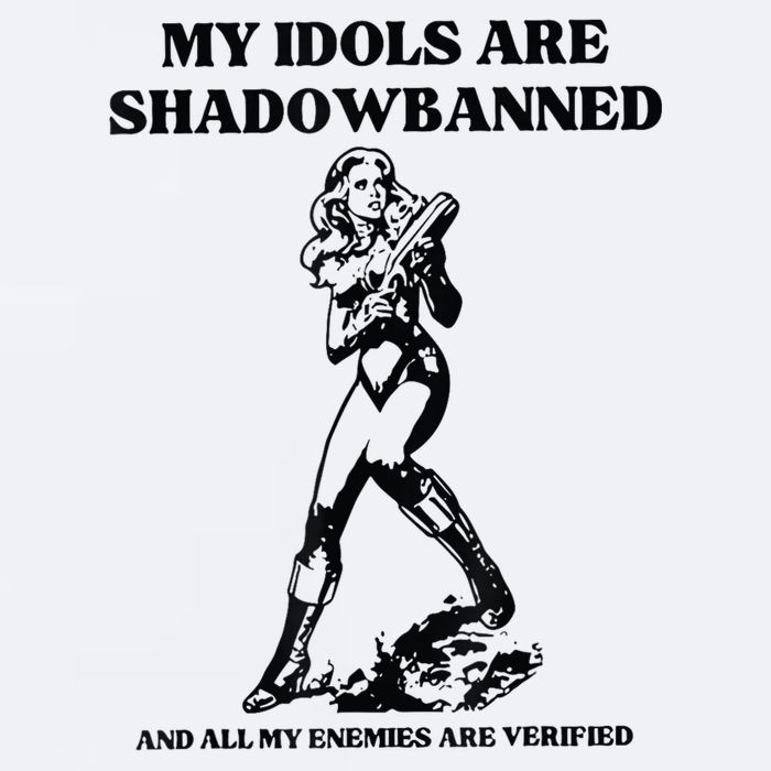 My Idols Are Shadowbanned And All My Enemies Are Verified Sueded Cloud Jersey T-Shirt