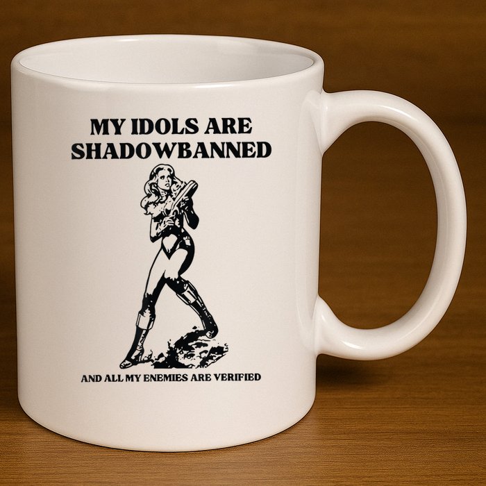 My Idols Are Shadowbanned And All My Enemies Are Verified 11oz C Handle Ceramic Mug