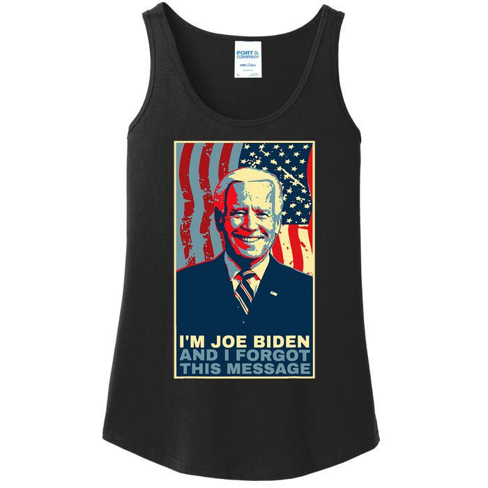 Meme I Am Joe Biden And I Forgot This Message Gift Ladies Essential Tank