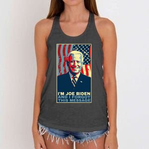 Meme I Am Joe Biden And I Forgot This Message Gift Women's Knotted Racerback Tank