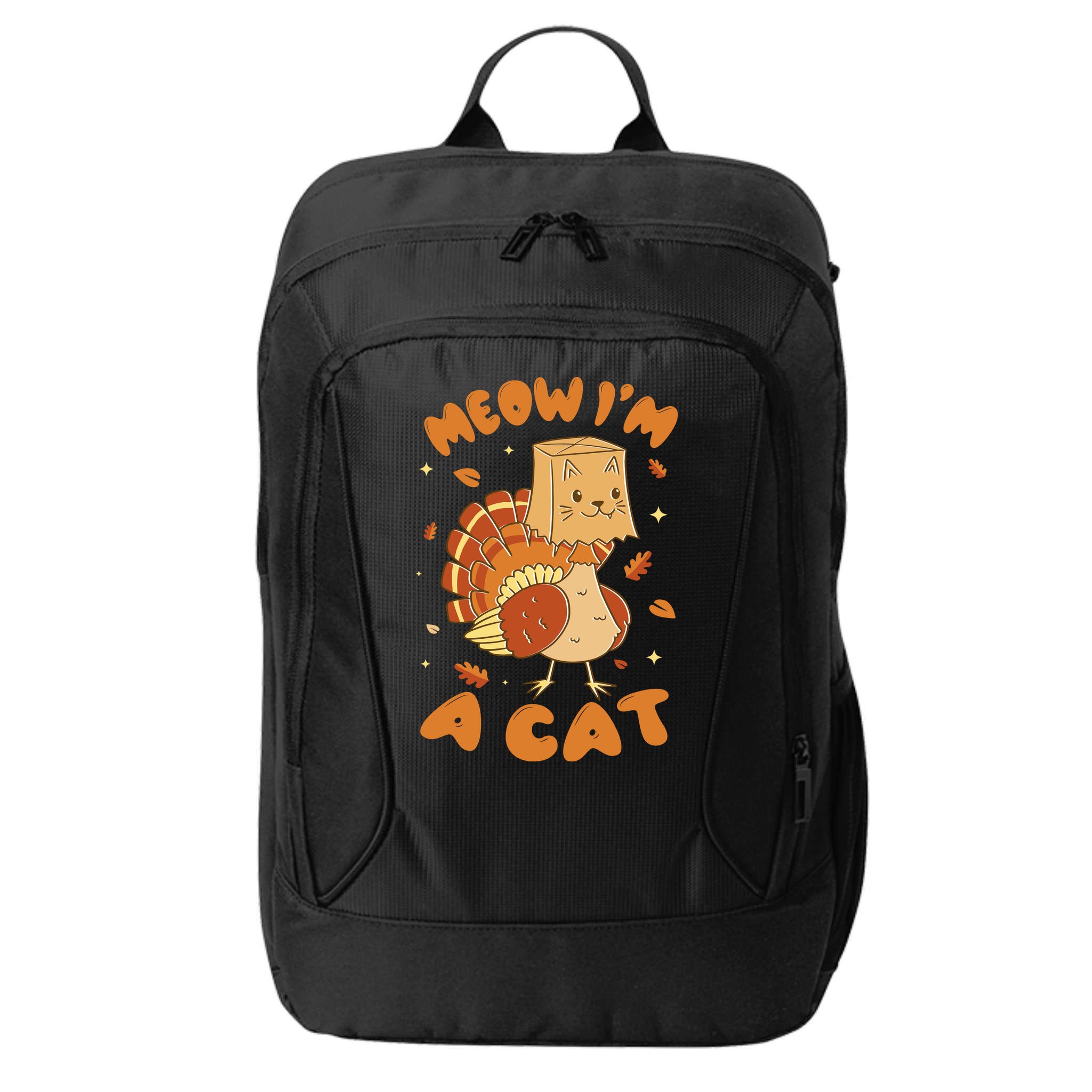 Meow I'm A Cat Funny Turkey Thanksgiving City Backpack