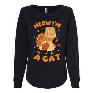 Meow I'm A Cat Funny Turkey Thanksgiving Womens California Wash Sweatshirt