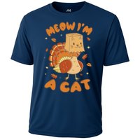 Meow I'm A Cat Funny Turkey Thanksgiving Cooling Performance Crew T-Shirt