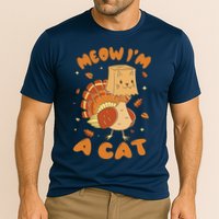 Meow I'm A Cat Funny Turkey Thanksgiving Cooling Performance Crew T-Shirt
