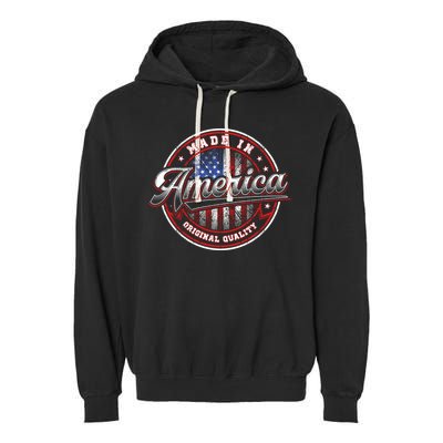 Made In America USA Flag Original Quality Garment-Dyed Fleece Hoodie