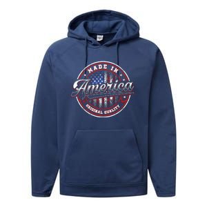 Made In America USA Flag Original Quality Performance Fleece Hoodie