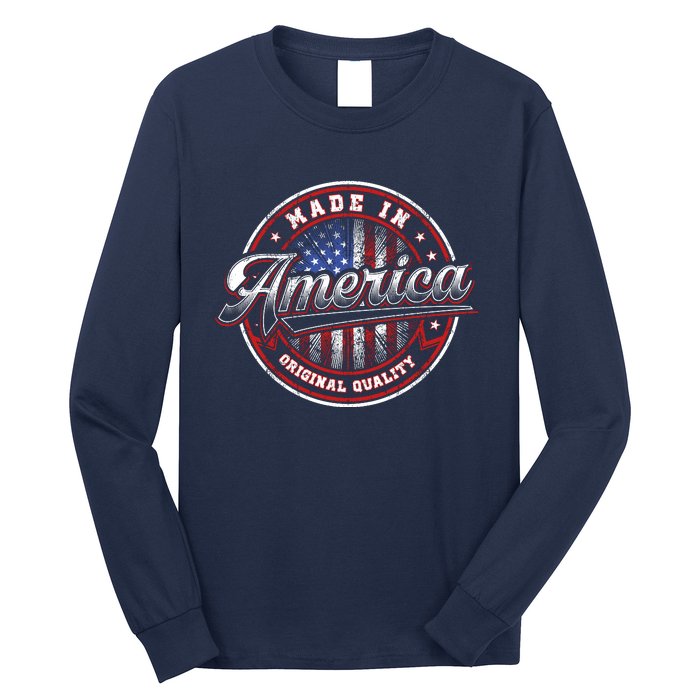 Made In America USA Flag Original Quality Long Sleeve Shirt