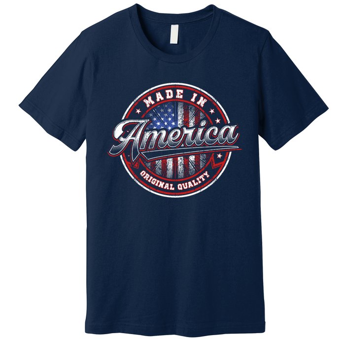 Made In America USA Flag Original Quality Premium T-Shirt