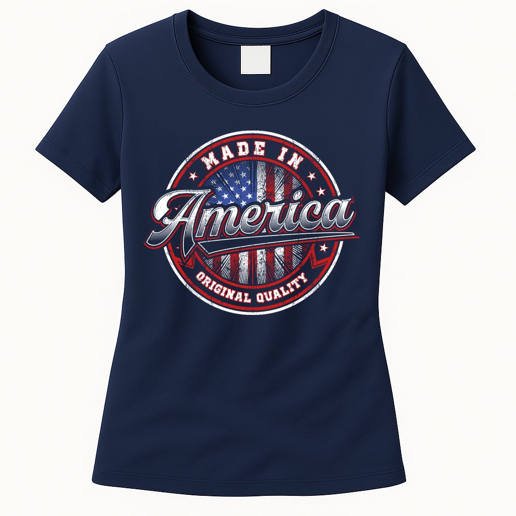 Made In America USA Flag Original Quality Womens T-Shirt