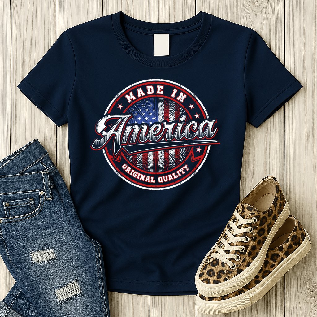 Made In America USA Flag Original Quality Womens T-Shirt