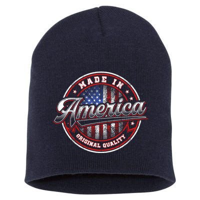 Made In America USA Flag Original Quality Short Acrylic Beanie