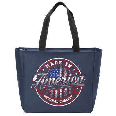 Made In America USA Flag Original Quality Zip Tote Bag