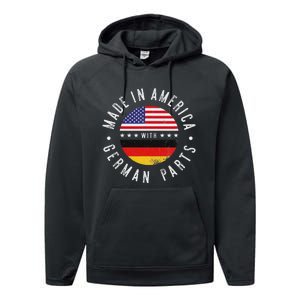 Made In America With German Parts Germany Pride Performance Fleece Hoodie