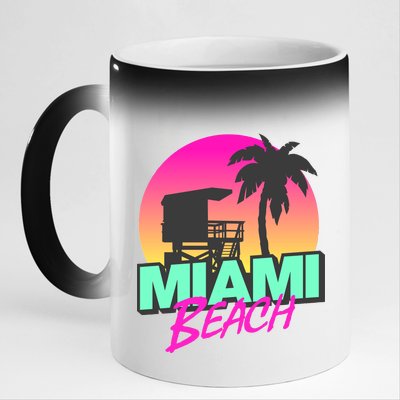 Miami Beach 11oz Black Color Changing Mug