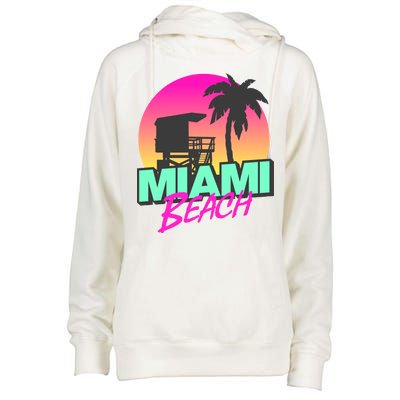 Miami Beach Womens Funnel Neck Pullover Hood