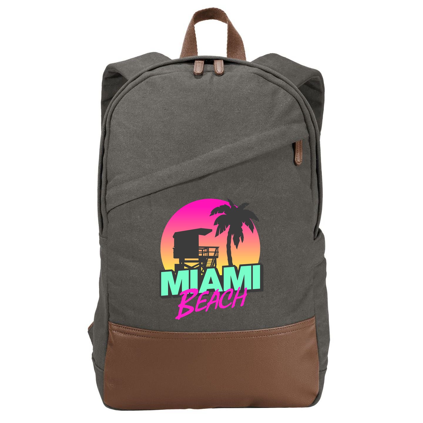 Miami Beach Cotton Canvas Backpack