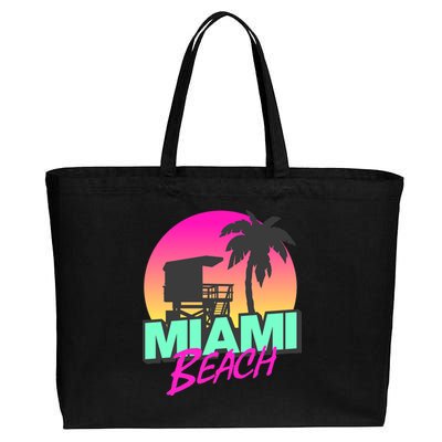 Miami Beach Cotton Canvas Jumbo Tote