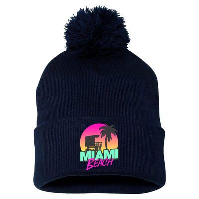 Miami Beach Pom Pom 12in Knit Beanie