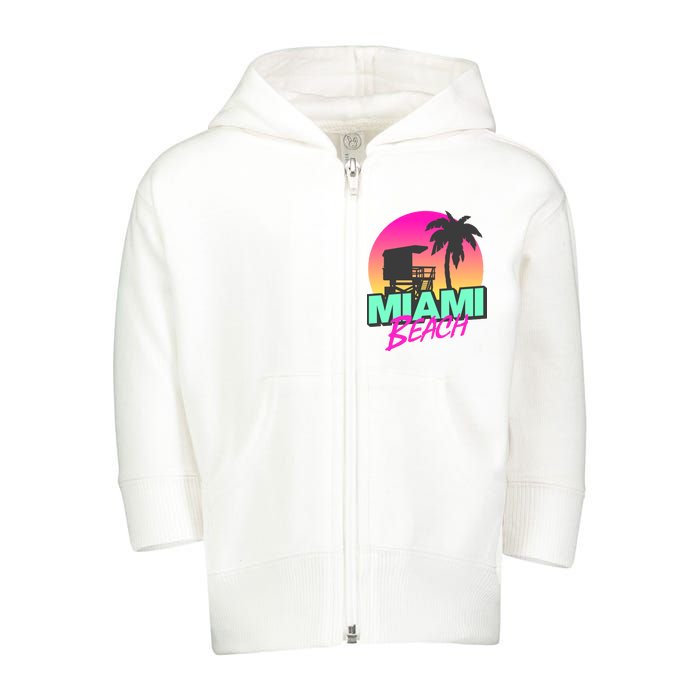 Miami Beach Toddler Zip Fleece Hoodie