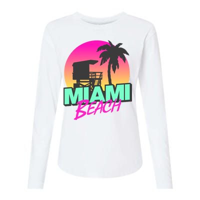 Miami Beach Womens Cotton Relaxed Long Sleeve T-Shirt