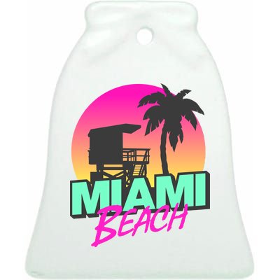 Miami Beach Ceramic Bell Ornament