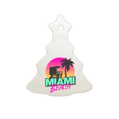 Miami Beach Ceramic Tree Ornament