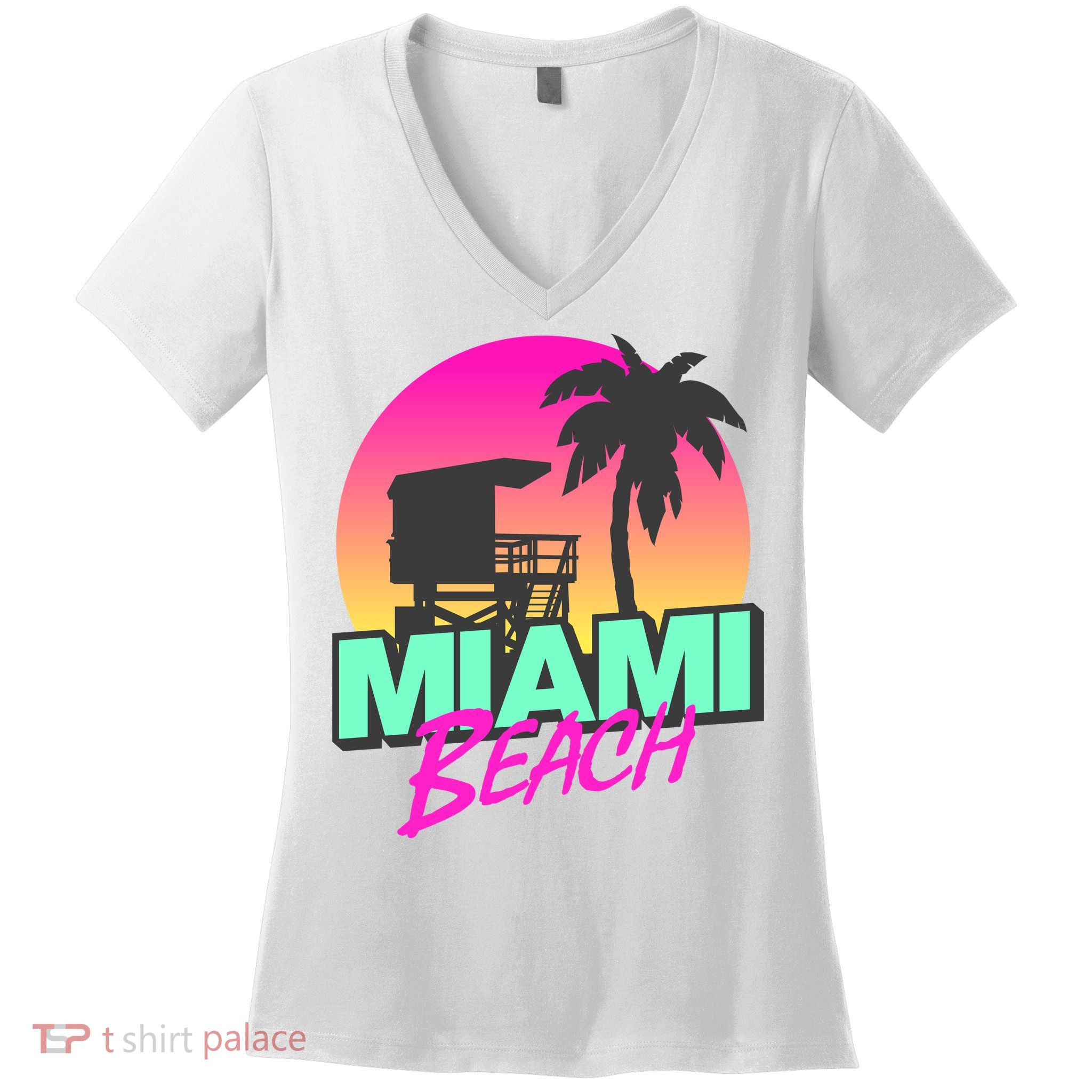 Miami Beach Women's V-Neck T-Shirt