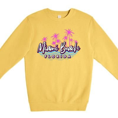 Miami Beach Florida Neon Premium Crewneck Sweatshirt