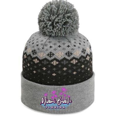 Miami Beach Florida Neon The Baniff Cuffed Pom Beanie