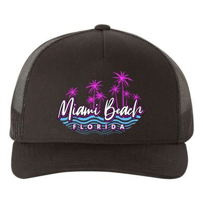 Miami Beach Florida Neon Yupoong Adult 5-Panel Trucker Hat