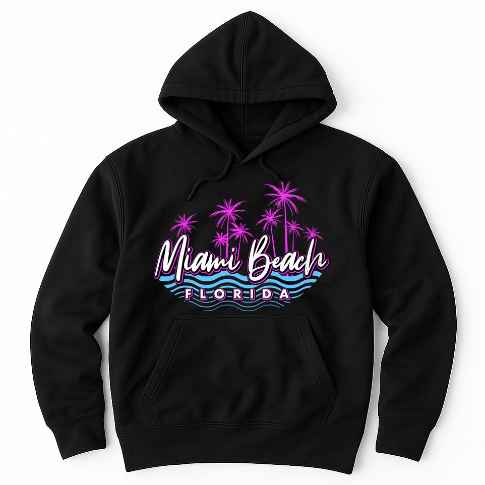 Miami Beach Florida Neon Hoodie