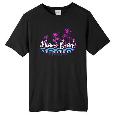 Miami Beach Florida Neon Tall Fusion ChromaSoft Performance T-Shirt