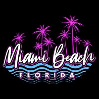Miami Beach Florida Neon Drawstring Bag