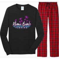 Miami Beach Florida Neon Long Sleeve Pajama Set