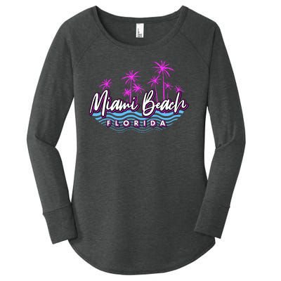 Miami Beach Florida Neon Women's Perfect Tri Tunic Long Sleeve Shirt